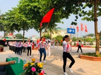 Liên đội Trường THCS Hà Huy Tập, huyện Cẩm Xuyên sôi nổi Hội thi Nghi thức Đội