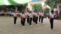 Đội viên Liên đội Trường THCS Lê Văn Thiêm, thành phố Hà Tĩnh tự tin tham gia Hội thi Nghi thức Đội năm học 2020 - 2021