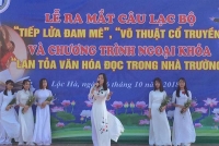 Lộc Hà: Đoàn trường THPT Nguyễn Đổng Chi phối hợp ra mắt CLB ”Tiếp lửa đam mê”, “Võ thuật cổ truyền”