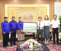 Hà Tĩnh: Đoàn đại biểu Đoàn thanh niên Nhân dân Cách mạng Lào chào xã giao lãnh đạo tỉnh Hà Tĩnh và tham quan, trao đổi kinh nghiệm xây dựng nông thôn mới